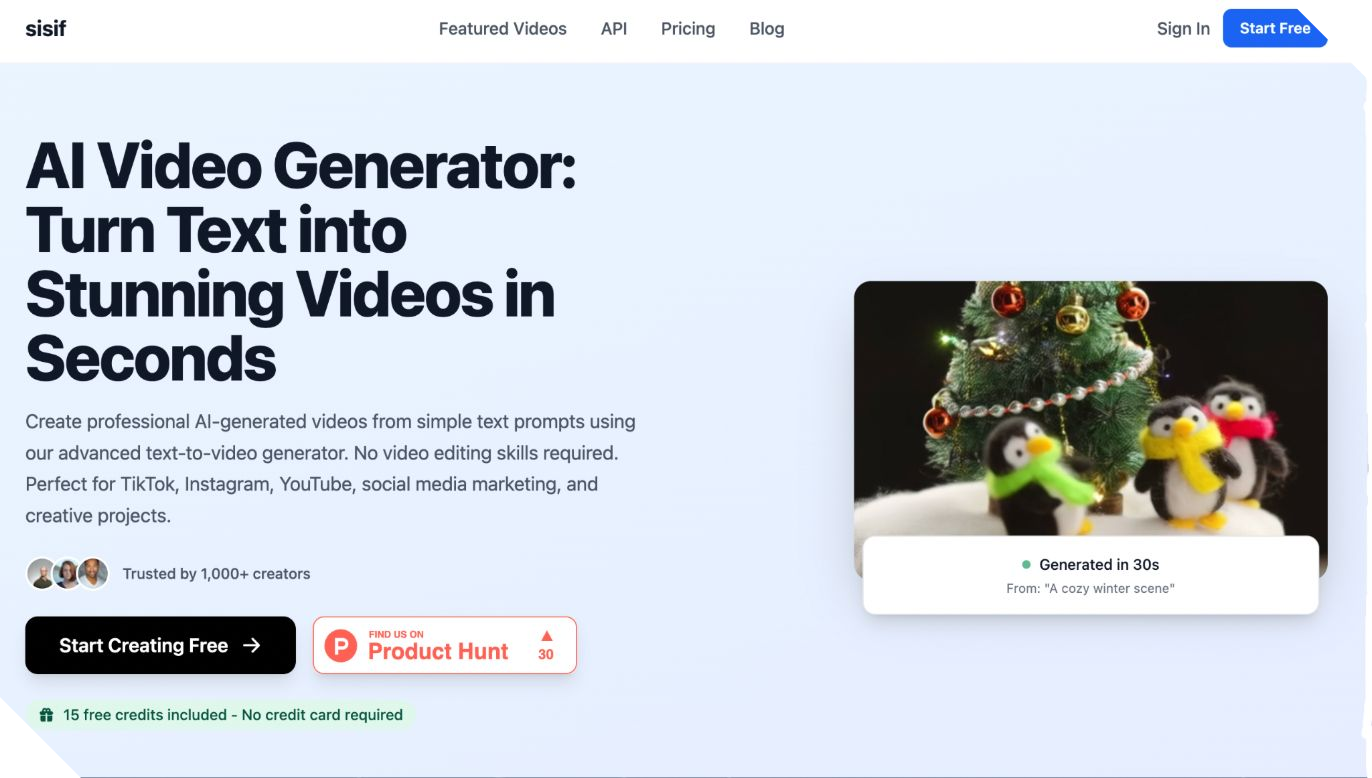 sisif.ai AI video generator